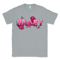Heather Grey Personalized Pink Cancer Themed Name Classic Tee - NancyCooperArtShop