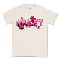 Natural Personalized Pink Cancer Themed Name Classic Tee - NancyCooperArtShop
