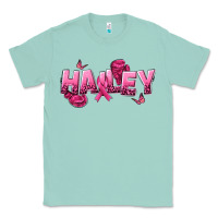 Seafoam Personalized Pink Cancer Themed Name Classic Tee - NancyCooperArtShop