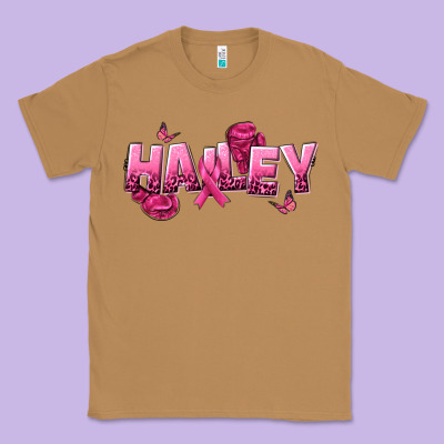 Personalized Pink Cancer Themed Name Classic Tee Designed By Nancycooperartshop