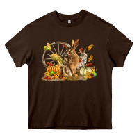 Chocolate Brown Fall Rabbit Heavy Core Tee - LillyAllenDesigns