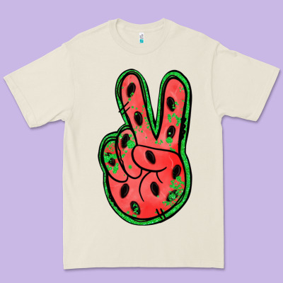 Watermelon Peace Sign Premium Tee Designed By Jasminsmagicworld