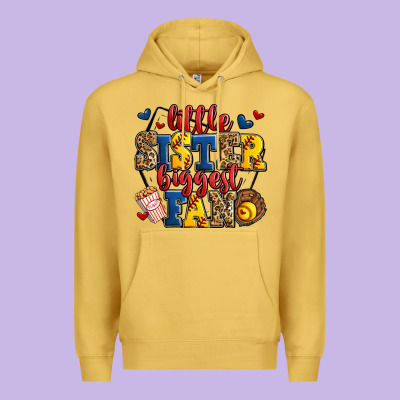 Little Sister Biggest Fan Softball Premium Hoodie Designed By Jasminsmagicworld