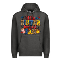 Charcoal Heather little sister biggest fan softball Premium Hoodie - Jasminsmagicworld