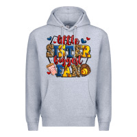 Heather Grey little sister biggest fan softball Premium Hoodie - Jasminsmagicworld