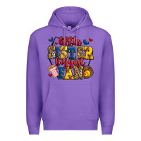Purple little sister biggest fan softball Premium Hoodie - Jasminsmagicworld