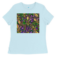Baby Blue mardi gras fleur de lis Ladies Tee - RanaPortraitStore