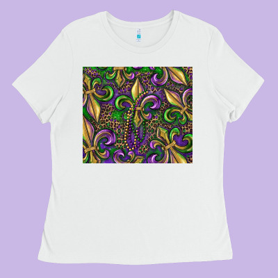 Mardi Gras Fleur De Lis Ladies Tee Designed By Ranaportraitstore