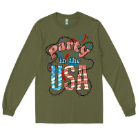 Army Green Party in the USA 4th of july Long Sleeve Tee - HowdyJamesFarm