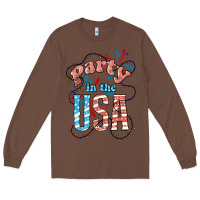 Chestnut Party in the USA 4th of july Long Sleeve Tee - HowdyJamesFarm