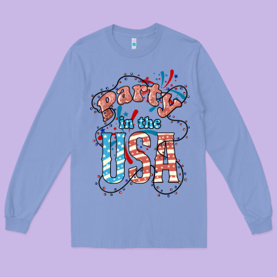Party In The Usa 4th Of July Long Sleeve Tee Designed By Howdyjamesfarm