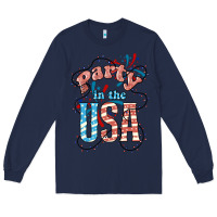 Navy Party in the USA 4th of july Long Sleeve Tee - HowdyJamesFarm