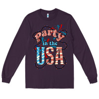 Plum Party in the USA 4th of july Long Sleeve Tee - HowdyJamesFarm