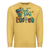 Antique Gold but first coffee Premium Sweatshirt - Artiststas