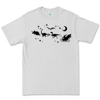 Christmas Santa Dinosaur Sleigh Ride T Rex Funny Gift T Shirt Premium Tee | Teevron
