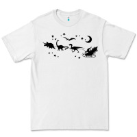 White christmas santa dinosaur sleigh ride t rex funny gift t shirt Premium Tee - minhPixels