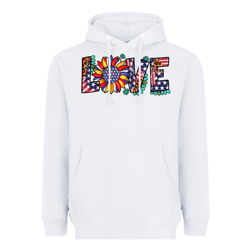 Love Sunflower Usa Flag Leopard Heavyweight Hoodie by Artiststas | Teevron