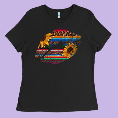 Aztec Sunflower Lips Ladies Tee Designed By Bettercallsaul