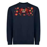 Navy sugar skull rose libbey glass Heavyweight Sweatshirt - BundleAndBundleShop