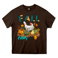 Chocolate Brown Fall Vibes Chicken Heavy Core Tee - LillyAllenDesigns