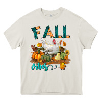 Cream Fall Vibes Chicken Heavy Core Tee - LillyAllenDesigns