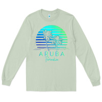 Matcha Vintage Aruba Beach Tropical Vibes Vacation Souvenir Gift Long Sleeve Tee - minhPixels
