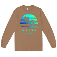 Toasted Coconut Vintage Aruba Beach Tropical Vibes Vacation Souvenir Gift Long Sleeve Tee - minhPixels