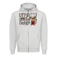 Dove Grey little miss christmas Zipper Hoodie - CowhideDigitalArt