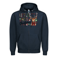 Navy little miss christmas Zipper Hoodie - CowhideDigitalArt
