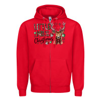 Red little miss christmas Zipper Hoodie - CowhideDigitalArt
