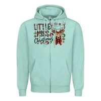 Seafoam little miss christmas Zipper Hoodie - CowhideDigitalArt