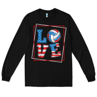 Black love usa flag volleyball gifts for volleyball fans teen t shirt Long Sleeve Tee - minhPixels