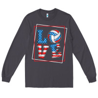 Smoke love usa flag volleyball gifts for volleyball fans teen t shirt Long Sleeve Tee - minhPixels