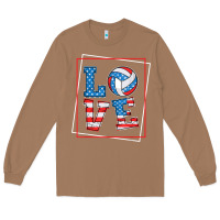 Toasted Coconut love usa flag volleyball gifts for volleyball fans teen t shirt Long Sleeve Tee - minhPixels