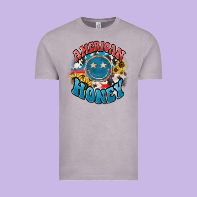 American Honey Smiley Vintage Tee Designed By Howdyjamesfarm