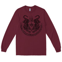 Burgundy sak yant thai tattoo twin tiger muay magical thailand gifts t shirt Long Sleeve Tee - minhPixels