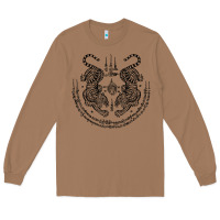 Toasted Coconut sak yant thai tattoo twin tiger muay magical thailand gifts t shirt Long Sleeve Tee - minhPixels