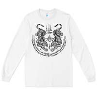 White sak yant thai tattoo twin tiger muay magical thailand gifts t shirt Long Sleeve Tee - minhPixels