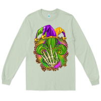 Matcha Mardi Gras with skeleton hand Long Sleeve Tee - HowdyJamesFarm