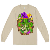 Mushroom Mardi Gras with skeleton hand Long Sleeve Tee - HowdyJamesFarm