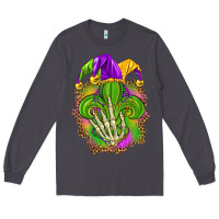 Smoke Mardi Gras with skeleton hand Long Sleeve Tee - HowdyJamesFarm