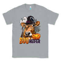 Heather Grey Boo Heifer Cow with Halloween Classic Tee - texasbilliewilder