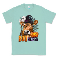Seafoam Boo Heifer Cow with Halloween Classic Tee - texasbilliewilder