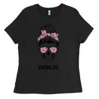 Black Pink Flower on Cyan Background Mom Skull Ladies Tee - Bettercallsaul