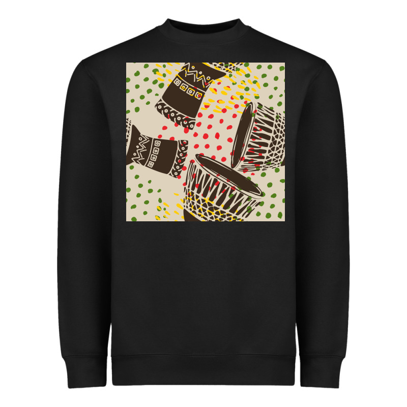 African Drum Seamless Pattern Heavyweight Sweatshirt by BundleAndBundleShop | Teevron