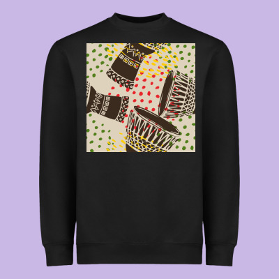 African Drum Seamless Pattern Heavyweight Sweatshirt Designed By Bundleandbundleshop