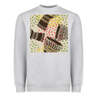 Heather Grey african drum seamless pattern Heavyweight Sweatshirt - BundleAndBundleShop