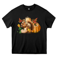 Black Fall Squirrel Heavy Core Tee - LillyAllenDesigns