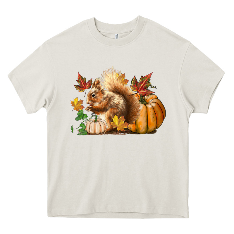 Fall Squirrel Heavy Core Tee by LillyAllenDesigns | Teevron