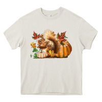 Cream Fall Squirrel Heavy Core Tee - LillyAllenDesigns